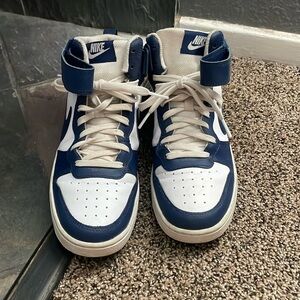 Size 7Y Nikes- navy and white